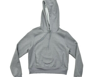 Nike Therma-FIT Women XS Gray Fleece Pullover Hoodie Crop Thumbhole Tech Sweater